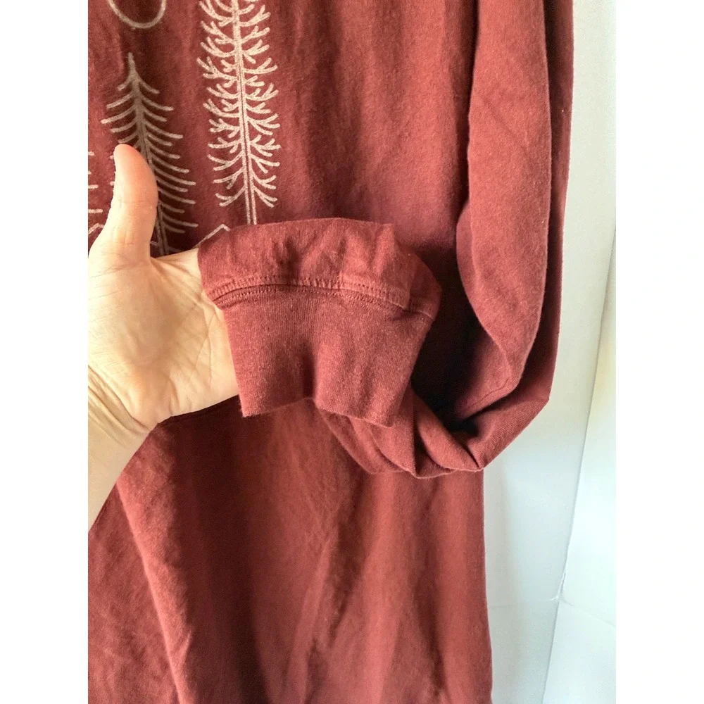 The North Face Long Sleeve Graphic Tee Camping Van Life Forest Rust XL